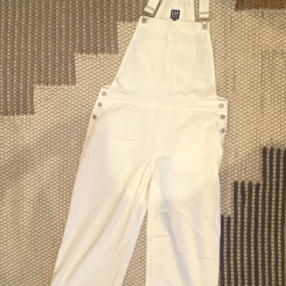 GAP White Denim Overalls